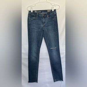 Madewell Blue Skinny Jeans with Faded Distressed Look